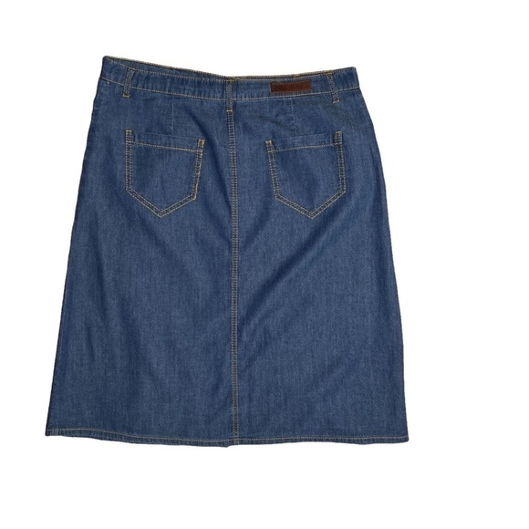 ABS ALLEN SCHWARTZ *NWT* 100% COTTON A-LINE DENIM BUTTON DOWN SKIRT SIZE 29 - Picture 6 of 16